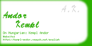 andor kempl business card